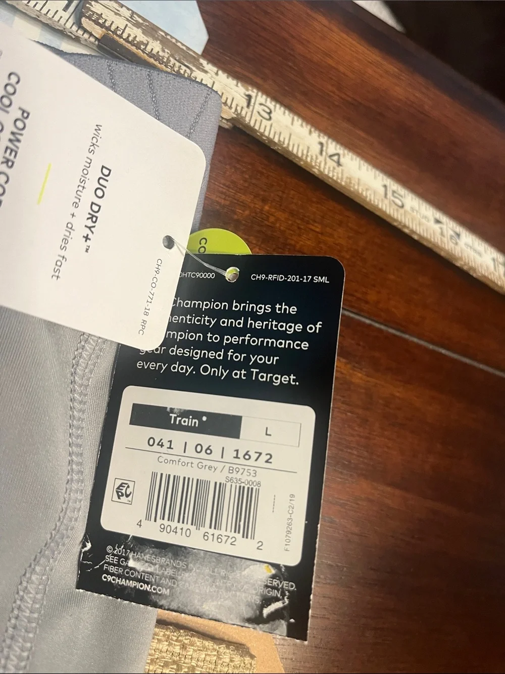 .39..Champion Light Gray boys large cool compression Performance Leggings